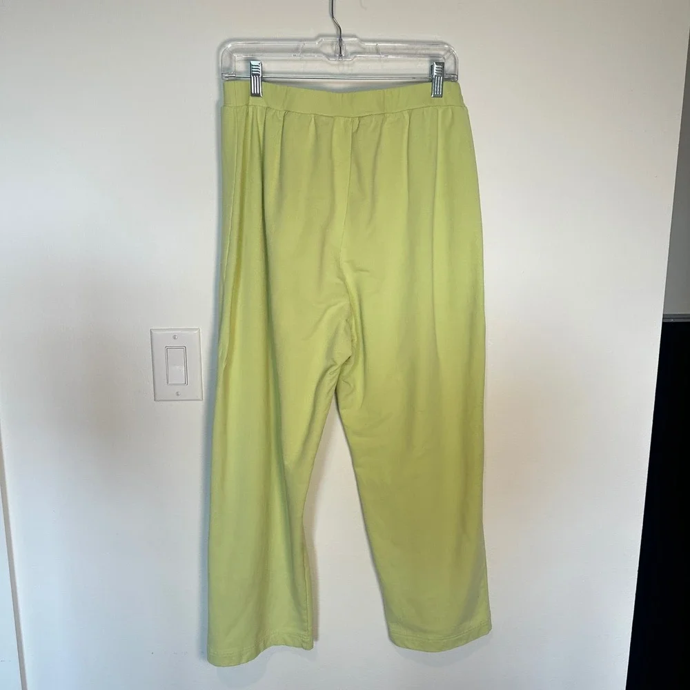 Talbots Women's co-ord Set P1X Lime Green Zip Jacket Capri Tracksuit Relaxed Fit